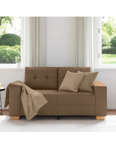 Divano Divanetto Marrone 120 cm in Tessuto 2