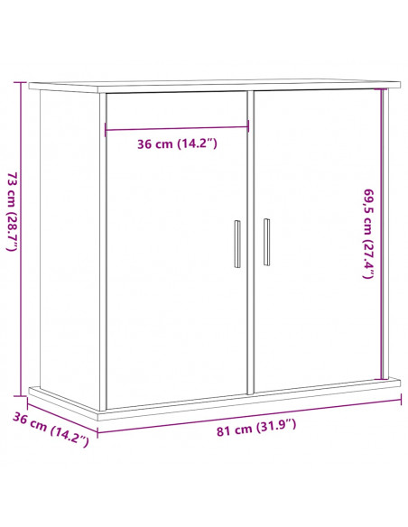 Supporto per Acquario 81x36x73 cm Legno Multistrato Rovere Nero