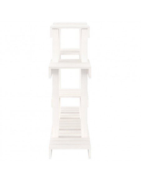 Supporto per Piante Bianco 104,5x25x77,5 cm in Massello di Pino