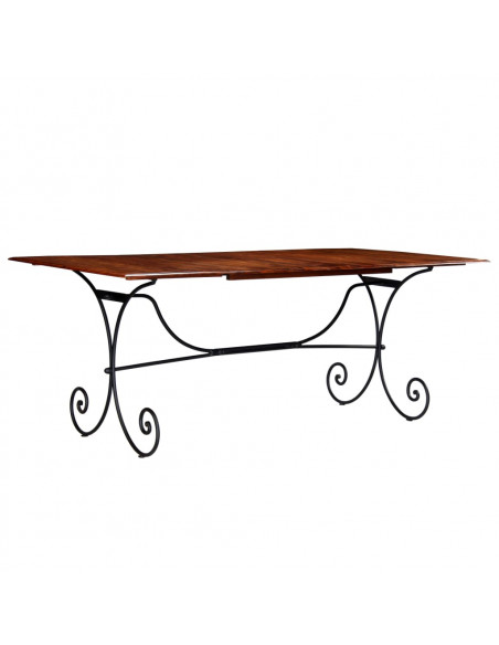 Tavolo da Pranzo in Legno Massello Finitura Ambra 200x100x76 cm