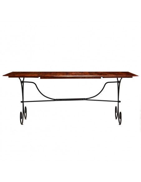 Tavolo da Pranzo in Legno Massello Finitura Ambra 200x100x76 cm