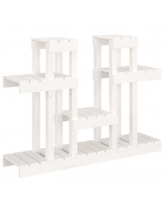 Supporto per Piante Bianco 104,5x25x77,5 cm in Massello di Pino 2