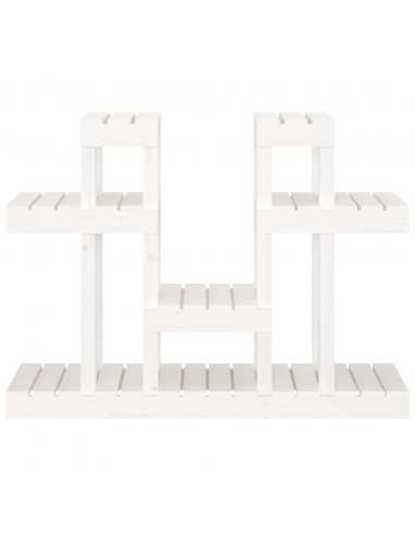 Supporto per Piante Bianco 104,5x25x77,5 cm in Massello di Pino