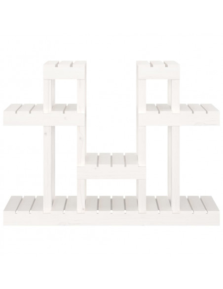 Supporto per Piante Bianco 104,5x25x77,5 cm in Massello di Pino