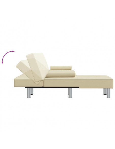 Divano Letto a L Crema 255x140x70 cm in Similpelle