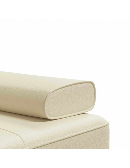 Divano Letto a L Crema 255x140x70 cm in Similpelle