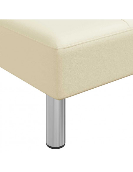 Divano Letto a L Crema 255x140x70 cm in Similpelle