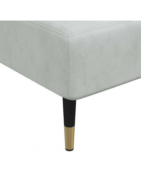 Divano Letto a L Grigio Chiaro 279x140x70 cm in Velluto