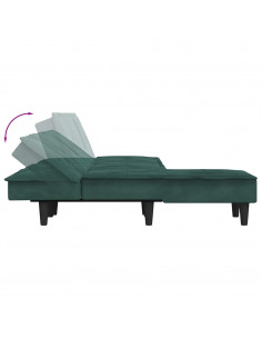 Divano Letto a L Verde Scuro 255x140x70 cm in Velluto