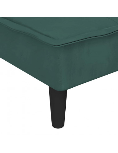 Divano Letto a L Verde Scuro 255x140x70 cm in Velluto