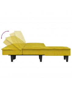 Divano Letto a L Giallo 255x140x70 cm in Velluto