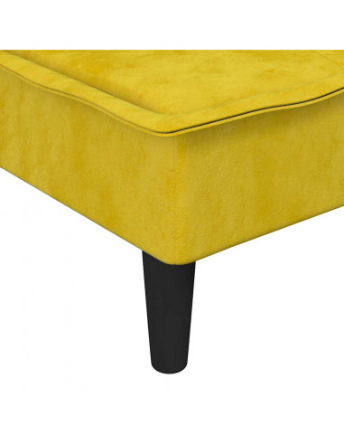 Divano Letto a L Giallo 255x140x70 cm in Velluto