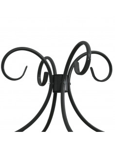 Letto a Baldacchino Nero in Metallo 120x200 cm