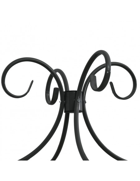 Letto a Baldacchino Nero in Metallo 120x200 cm