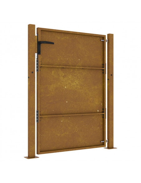 Cancello da Giardino 105x130 cm in Acciaio Corten