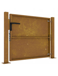Cancello da Giardino 105x80 cm in Acciaio Corten