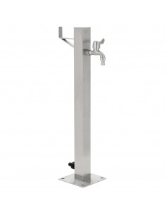 Fontanella a Colonna in Acciaio Inossidabile Quadrata 65 cm 2