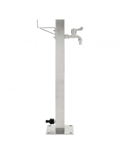 Fontanella a Colonna in Acciaio Inossidabile Quadrata 65 cm