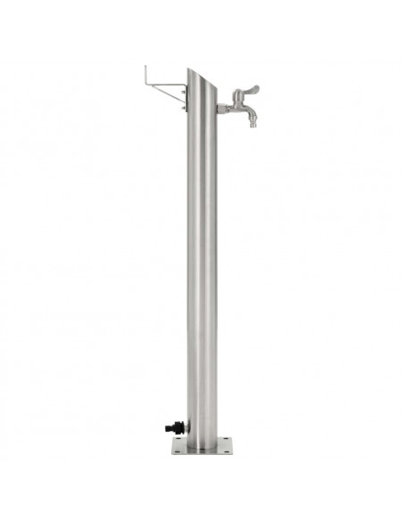 Fontanella a Colonna in Acciaio Inossidabile Rotonda 95 cm