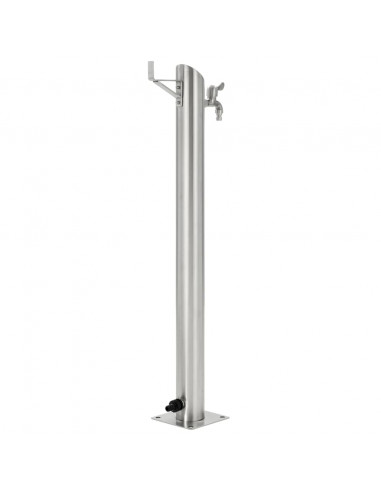 Fontanella a Colonna in Acciaio Inossidabile Rotonda 95 cm