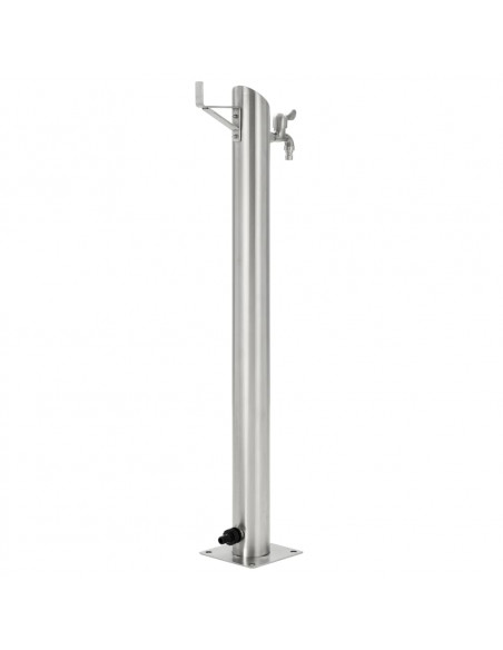 Fontanella a Colonna in Acciaio Inossidabile Rotonda 95 cm