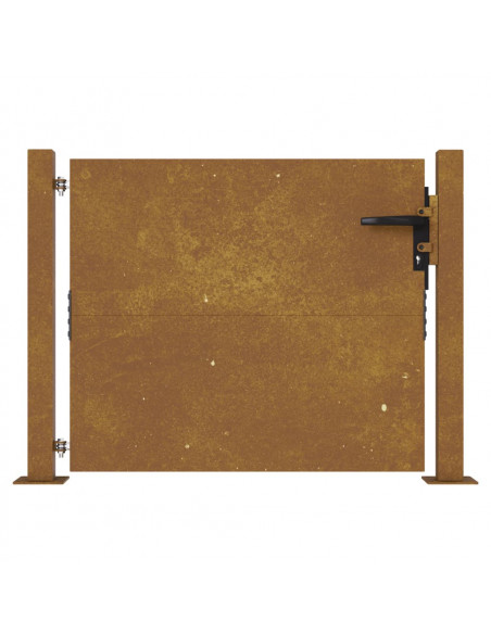 Cancello da Giardino 105x80 cm in Acciaio Corten