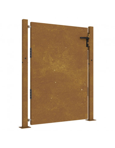 Cancello da Giardino 105x130 cm in Acciaio Corten