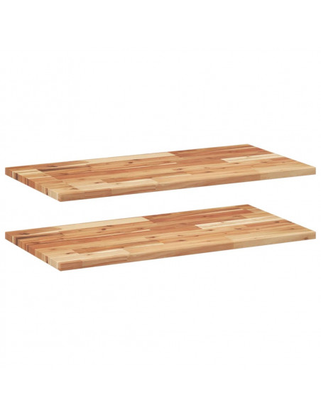 Mensole da Parete 2 pz 80x40x2 cm Legno Acacia Rifinito a Olio