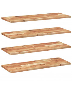 Mensole da Parete 4 pz 80x30x2 cm Legno Acacia Rifinito a Olio