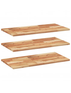 Mensole da Parete 3 pz 80x40x2 cm Legno Acacia Rifinito a Olio