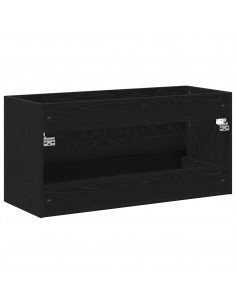 Mobile Lavabo Bagno Nero 100x38,5x48cm Legno Multistrato 2