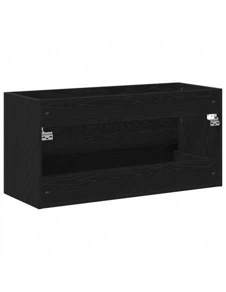 Mobile Lavabo Bagno Nero 100x38,5x48cm Legno Multistrato