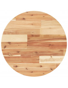 Piano Tavolo Rotondo Ø50x2 cm in Legno Massello di Acacia