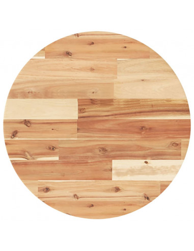 Piano Tavolo Rotondo Ø50x2 cm in Legno Massello di Acacia