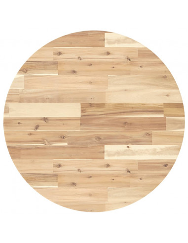 Piano Tavolo Rotondo Ø70x2 cm in Legno Massello di Acacia