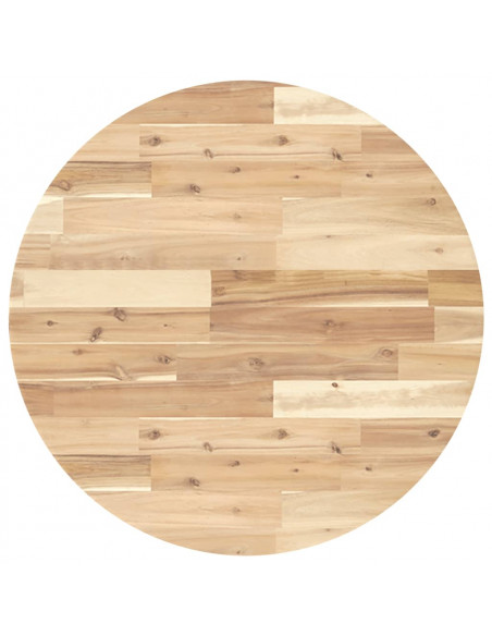 Piano Tavolo Rotondo Ø70x2 cm in Legno Massello di Acacia