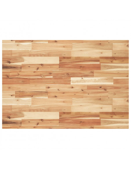 Piano Tavolo Rettangolare 80x70x4 cm Legno Massello di Acacia