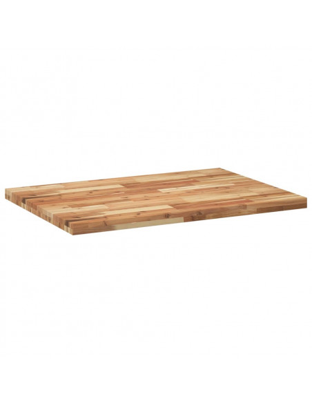 Piano Tavolo Rettangolare 80x70x4 cm Legno Massello di Acacia
