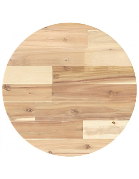 Piano Tavolo Rotondo Ø40x2 cm in Legno Massello di Acacia