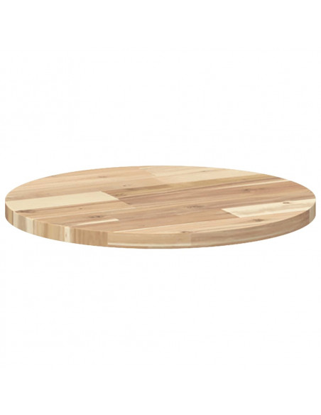 Piano Tavolo Rotondo Ø40x2 cm in Legno Massello di Acacia