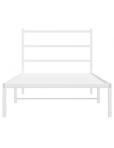 Giroletto con Testiera Metallo Bianco 100x200 cm