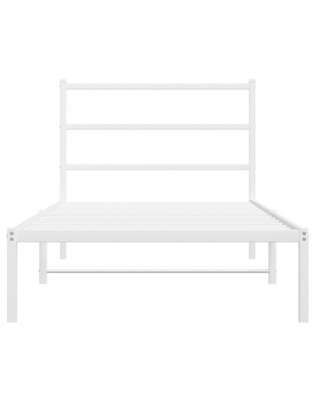 Giroletto con Testiera Metallo Bianco 100x200 cm