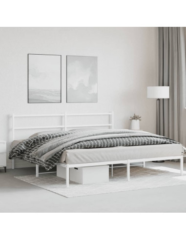 Giroletto con Testiera Metallo Bianco 180x200 cm