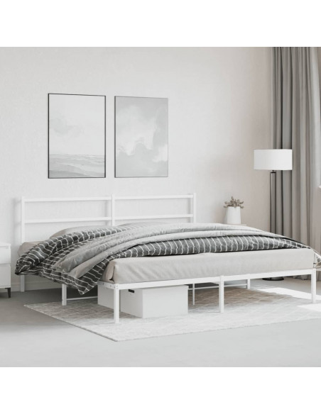 Giroletto con Testiera Metallo Bianco 180x200 cm