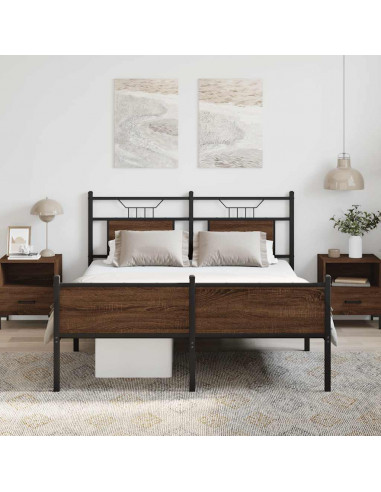 Giroletto senza Materasso Rovere Marrone 140x200 cm Truciolato