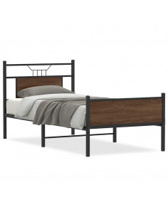 Giroletto senza Materasso Rovere Marrone 90x190cm in Truciolato