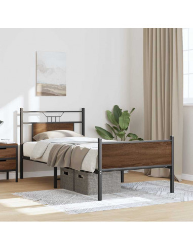 Giroletto senza Materasso Rovere Marrone 90x200cm in Truciolato