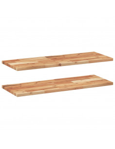 Mensole da Parete 2 pz 80x30x2 cm Legno Acacia Rifinito a Olio