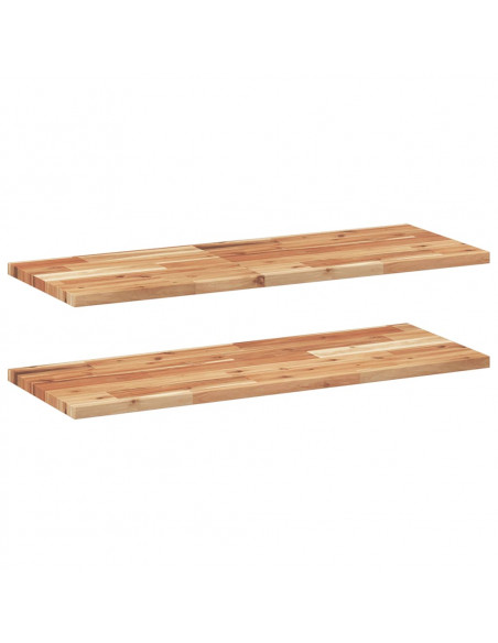 Mensole da Parete 2 pz 80x30x2 cm Legno Acacia Rifinito a Olio