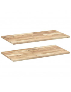 Mensole da Parete 2 pz 80x40x2 cm Legno Acacia Non Trattato